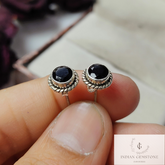 Black Onyx Stud Earring, Handmade Stud, 925 Sterling Silver Earring, Post Stud Earring, Onyx Jewelry, Birthday Gift, Jewelry For Woman